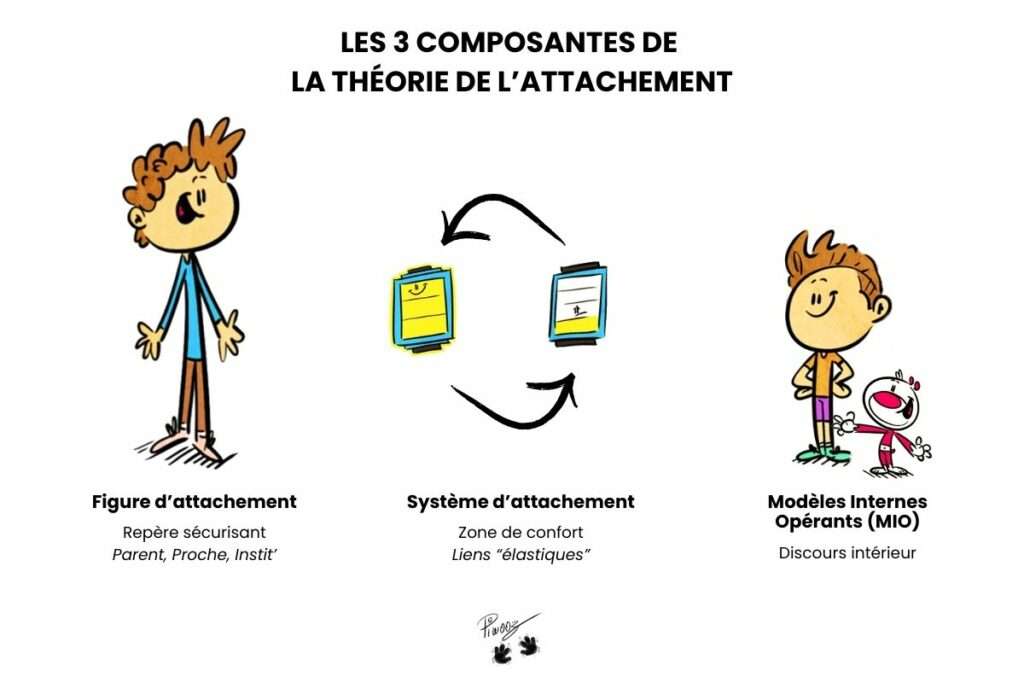 3 composantes Theorie de l'attachement peur de la séparation peur abandon enfant parent